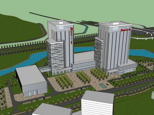 Sketchup办公模型|高层办公楼，现代风格