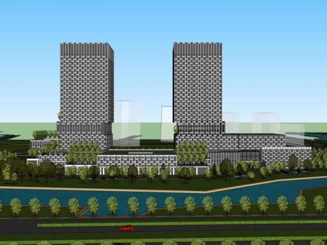 Sketchup办公模型|高层办公楼，商业，现代风格