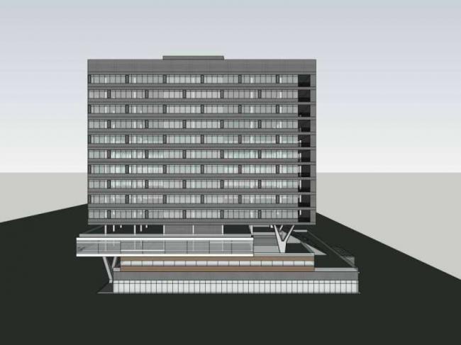 Sketchup办公模型|高层办公楼，现代风格