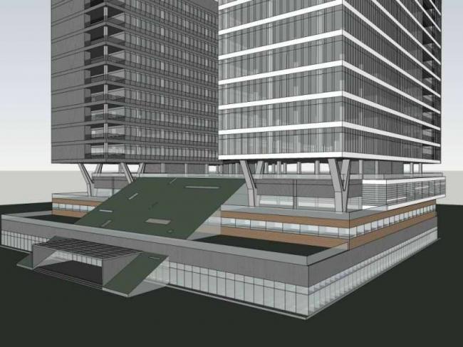 Sketchup办公模型|高层办公楼，现代风格