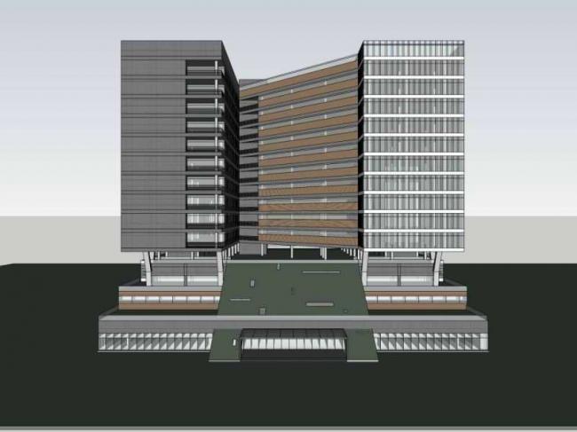 Sketchup办公模型|高层办公楼，现代风格