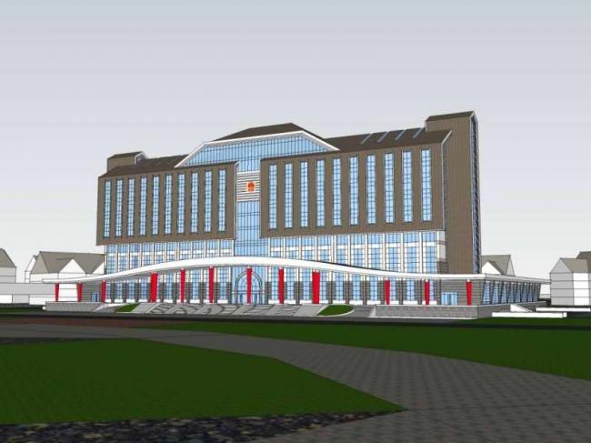 Sketchup办公模型|政府办公建筑，高层办公楼，古典风格