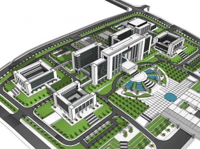 Sketchup办公模型|行政中心规划办公楼，多层高层，现代风格