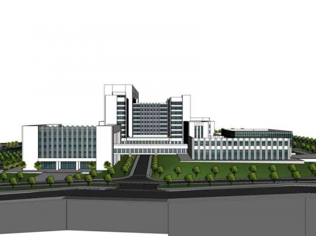 Sketchup办公模型|行政中心规划办公楼，多层高层，现代风格