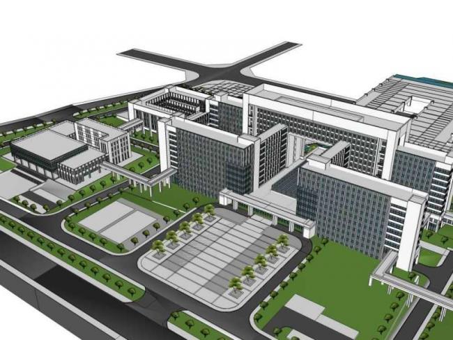 Sketchup办公模型|行政中心规划办公楼，多层高层，现代风格