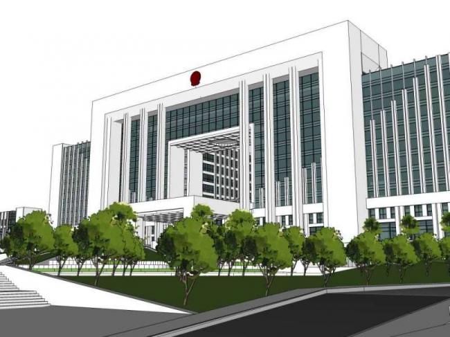 Sketchup办公模型|行政中心规划办公楼，多层高层，现代风格