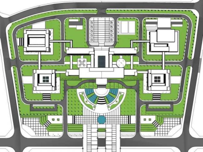 Sketchup办公模型|行政中心规划办公楼，多层高层，现代风格