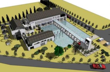 Sketchup办公模型|水电厂办公楼，多层，现代中式-BIM建筑网