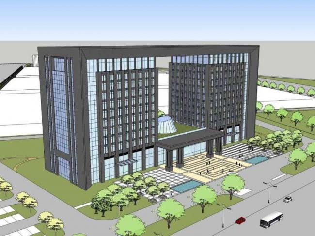 Sketchup办公模型|高层办公楼，现代风格