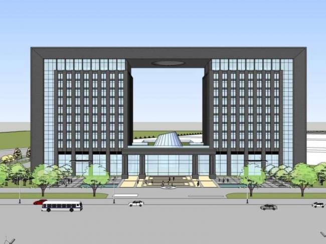 Sketchup办公模型|高层办公楼，现代风格