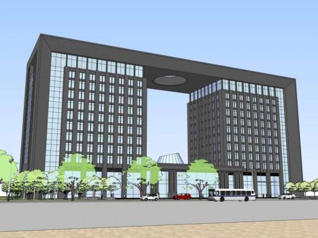 Sketchup办公模型|高层办公楼，现代风格