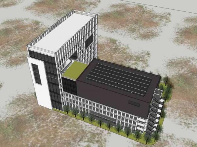 Sketchup办公模型|五环科技生物脱硫项目长城园产业，多层高层办公楼，现代风格