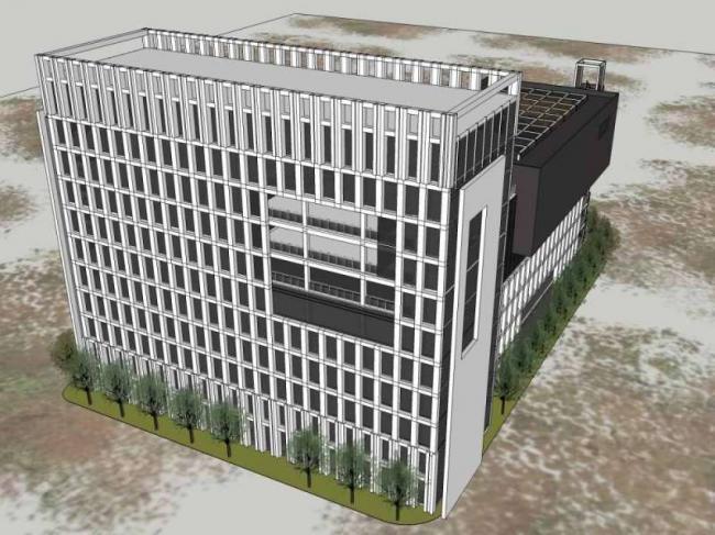 Sketchup办公模型|五环科技生物脱硫项目长城园产业，多层高层办公楼，现代风格