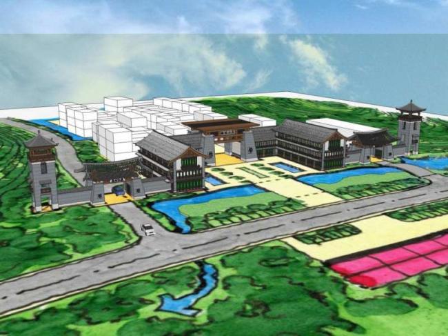 Sketchup商业模型|商业区大门设计，中式古典风格