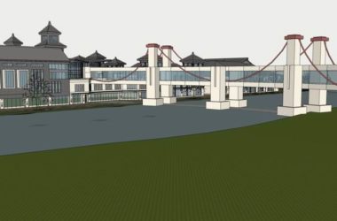 Sketchup商业模型|多层游览街，商业街，中式风格-BIM建筑网