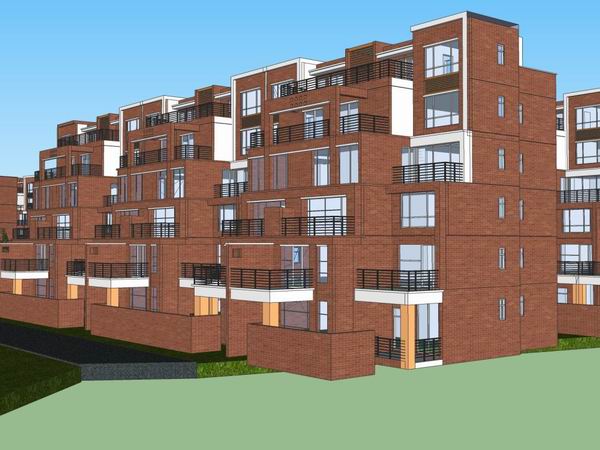 Sketchup住宅模型|多层住宅，花园洋房，现代风格