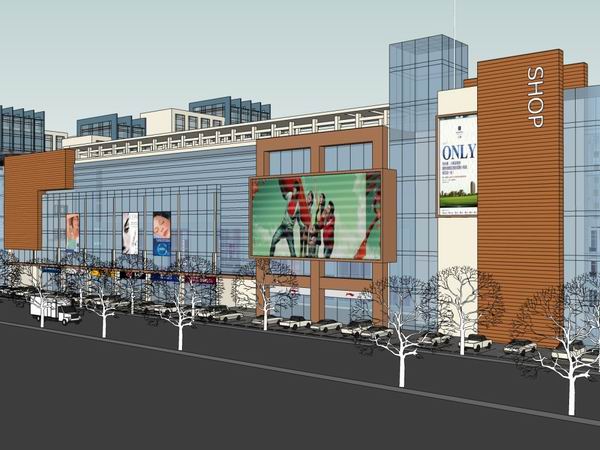 Sketchup综合体模型|多高层综合体，办公楼 ，商业，现代风格