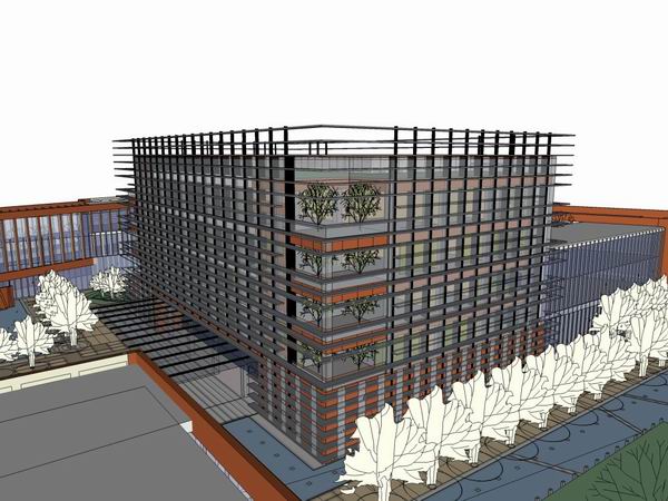 Sketchup办公模型|多层消防指挥中心，办公，现代风格