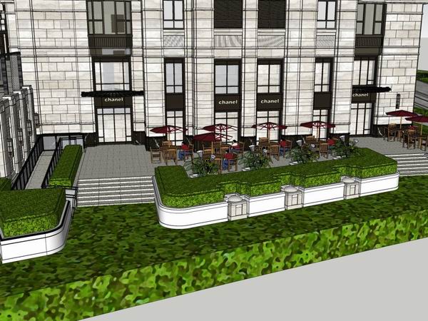 Sketchup综合体模型|超高层综合体，会所，办公，商业，住宅，古典风格