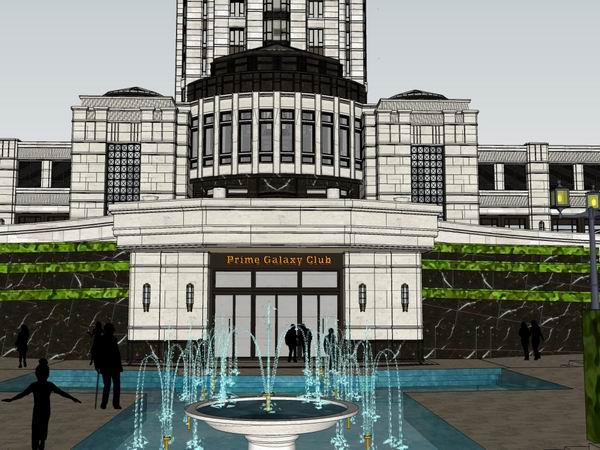 Sketchup综合体模型|超高层综合体，会所，办公，商业，住宅，古典风格