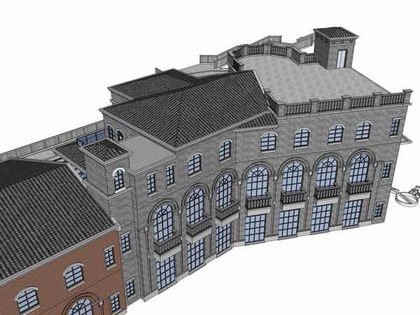 Sketchup商业模型|多层沿街商铺，商业，古典风格