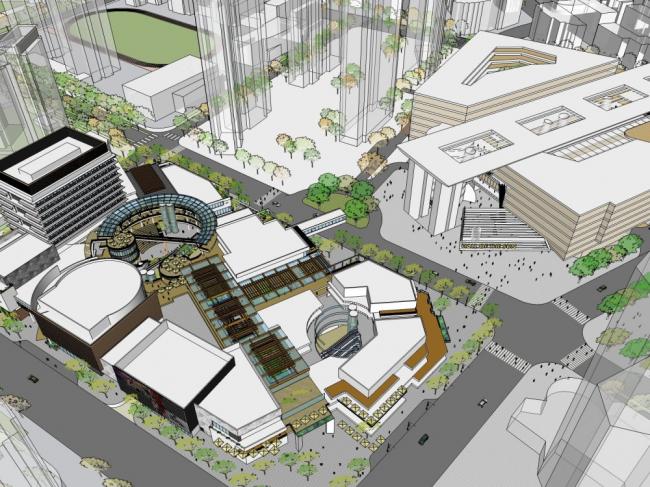 Sketchup商业模型|多层购物中心，商场，商业街，现代风格