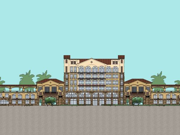 Sketchup酒店模型|多层酒店，古典风格