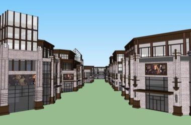 Sketchup商业模型|多层商业街，步行街，古典风格-BIM建筑网