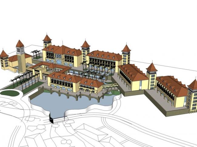 Sketchup酒店模型|多层酒店，古典风格