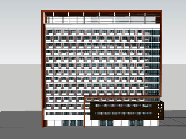 Sketchup酒店模型|高层酒店，现代风格
