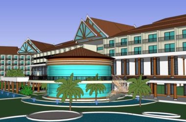 Sketchup酒店模型|多层度假村酒店，东南亚古典风格-BIM建筑网