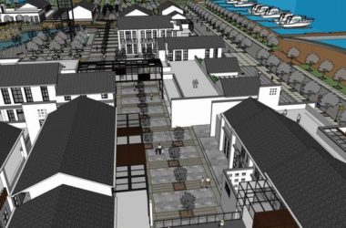 Sketchup商业模型|多层商业街，步行街，现代中式风格-BIM建筑网