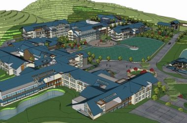 Sketchup酒店模型|多层度假村，酒店，现代中式风格-BIM建筑网