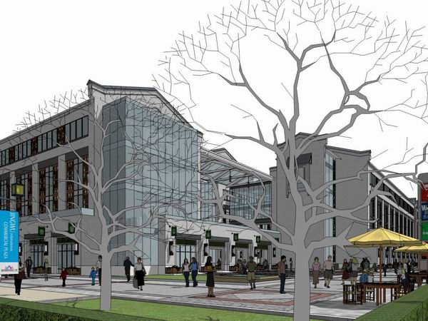 Sketchup商业模型|多层商业街，步行街，古典风格