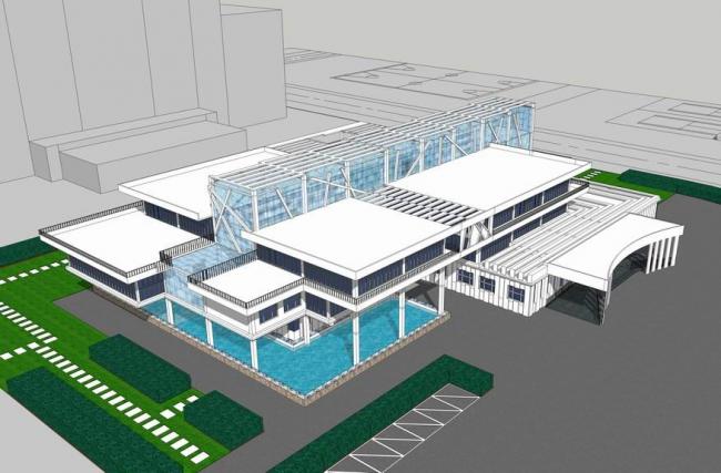 Sketchup文化模型|多层图书馆，文化建筑，现代风格