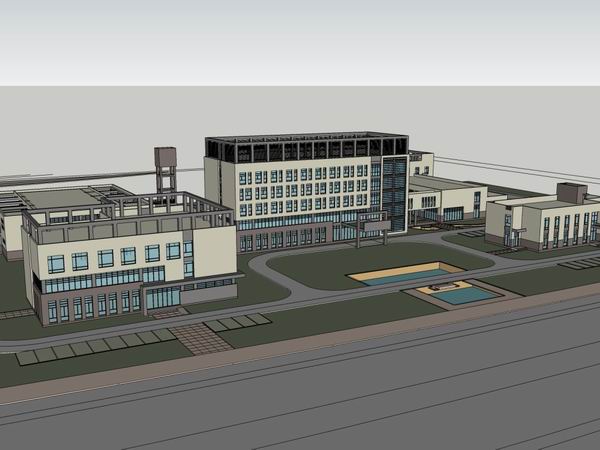 Sketchup办公模型|多层办公楼，现代风格