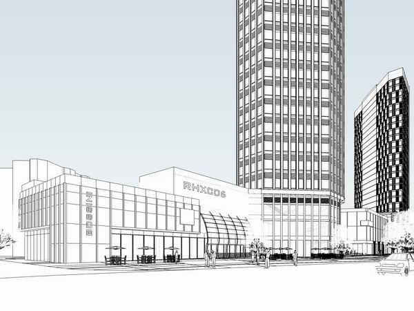 Sketchup综合体模型|超高层办公写字楼，商业，综合体，现代风格