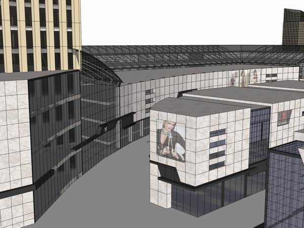 Sketchup综合体模型|多高层综合体，办公楼，商业，古典风格