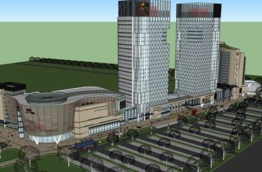 Sketchup综合体模型|多高层综合体，办公楼，商业，现代风格-BIM建筑网