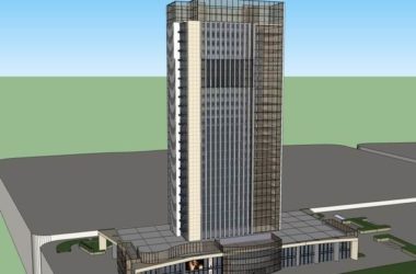 Sketchup综合体模型|超高层办公楼，底层商业，综合体，现代风格-BIM建筑网