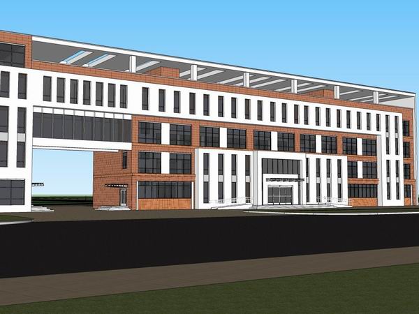 Sketchup学校模型|多层教学楼，福山竞技体育学校中学，校园教育建筑，现代风格