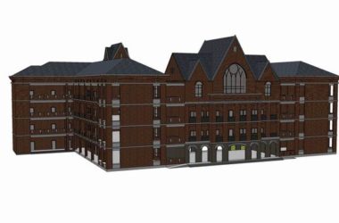 Sketchup办公模型|多层办公楼，欧式古典风格-BIM建筑网