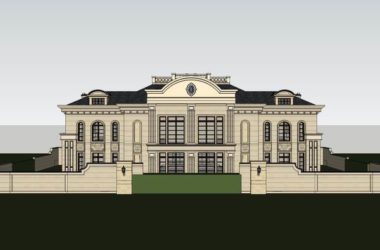 Sketchup办公模型|多层办公楼，法式古典风格-BIM建筑网