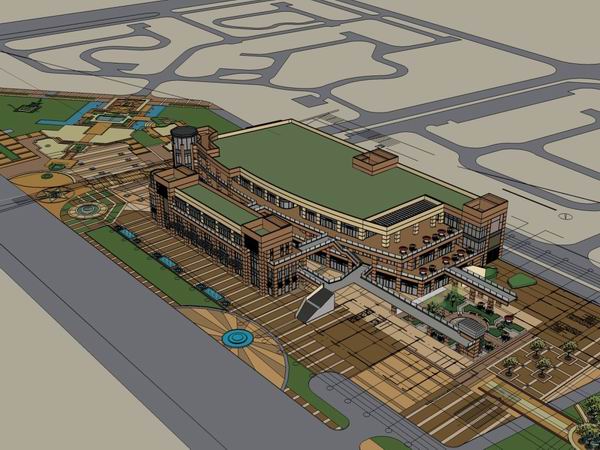 Sketchup商业模型|多层商业城，古典风格