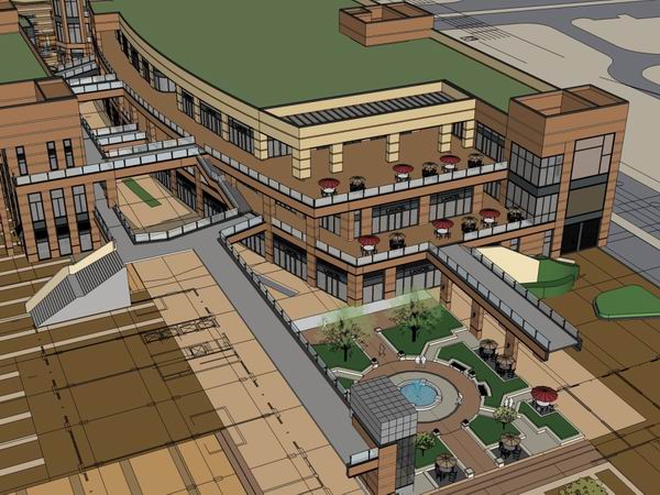 Sketchup商业模型|多层商业城，古典风格