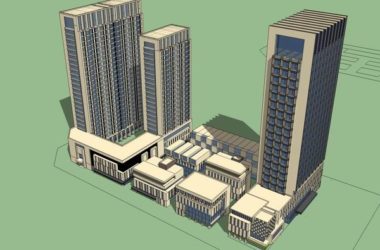 Sketchup酒店模型|多层旅馆，酒店，现代风格-BIM建筑网