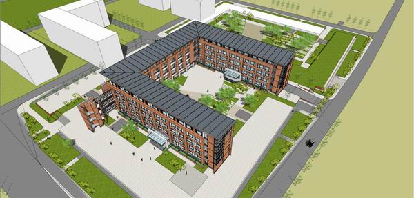 Sketchup学校模型|多层教学楼学校，校园教育建筑，现代风格