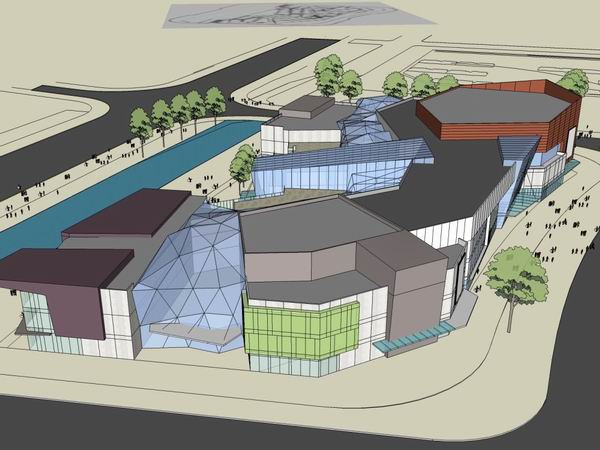 Sketchup商业模型|多层商业区，现代风格