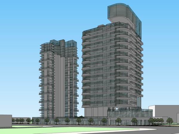 Sketchup办公模型|高层办公楼，现代风格