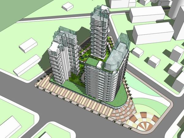 Sketchup办公模型|高层办公楼，现代风格